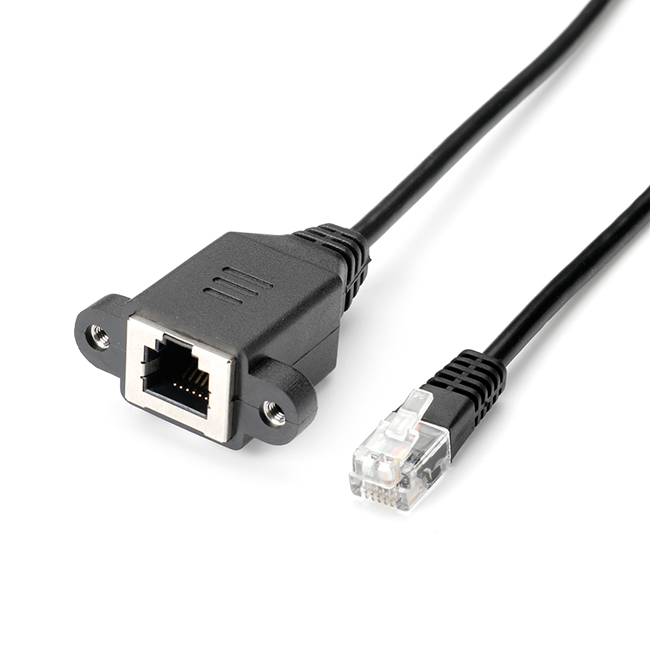 XW-1100Z-70 female Ethernet connector with cable 200MM 黑色